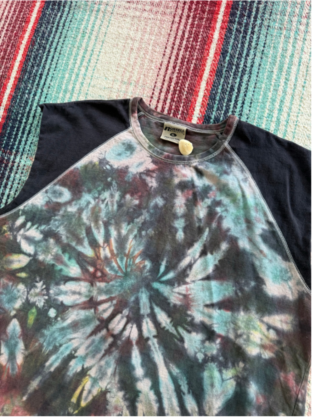 Vintage Russell Green/Red/Black Tie Dye Tank Top XL